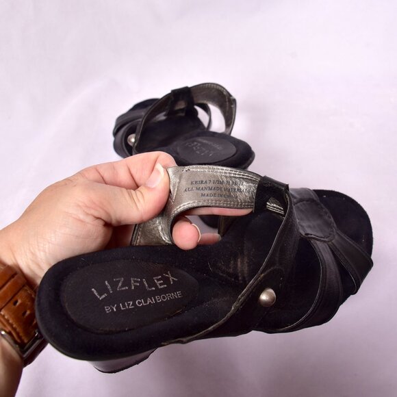 Liz Claiborne Liz Flex Keira Size 7.5 Black Sandal - Picture 7 of 8